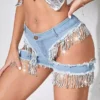 Women ripped denim shorts Women ripped denim shorts