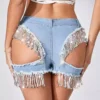 Women ripped denim shorts Women ripped denim shorts