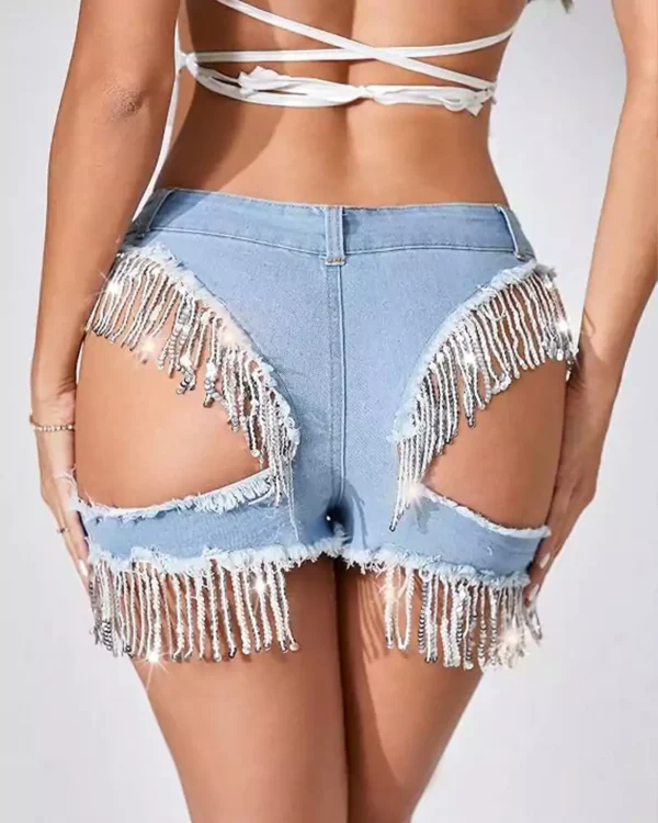 Women ripped denim shorts Women ripped denim shorts