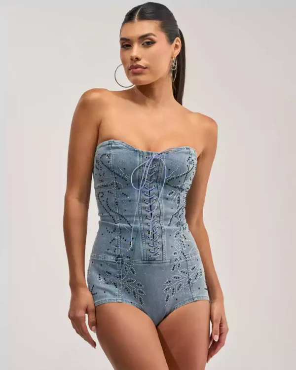 Denim bodysuit women Denim bodysuit women
