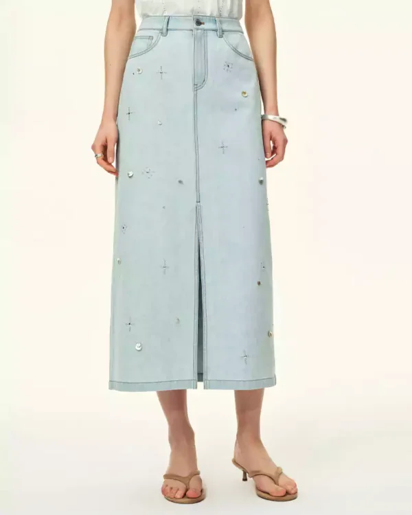 Denim midi skirts Denim midi skirts