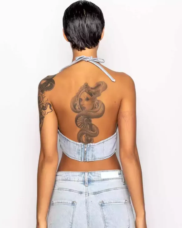 Denim womens crop top Denim womens crop top