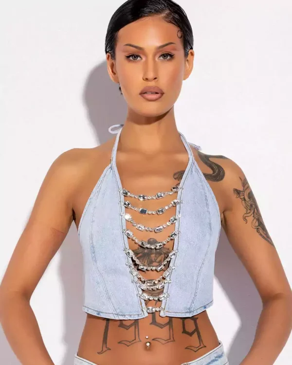 Denim womens crop top Denim womens crop top