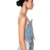 Metallic denim top
