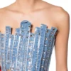 Metallic denim top