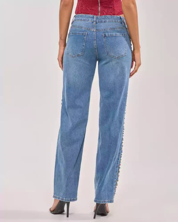 Rhinestone denim jeans women Rhinestone denim jeans women