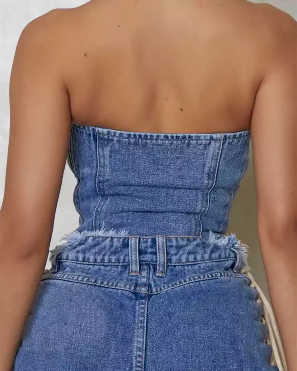 Women denim crop top