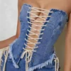 Women denim crop top