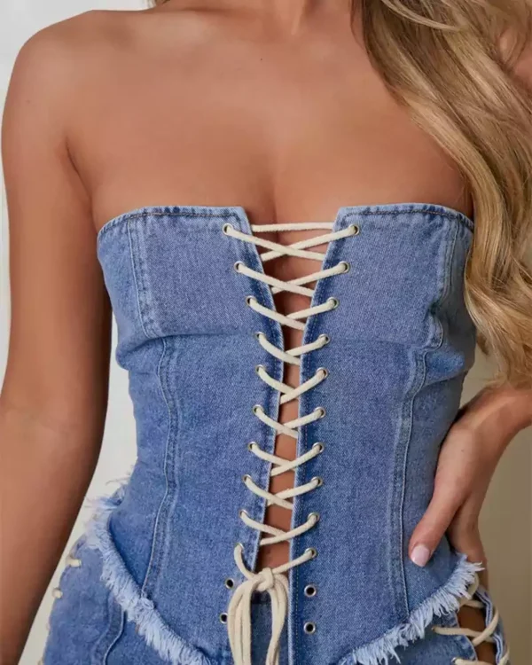 Women denim crop top