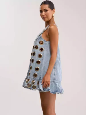 Womens denim mini dresses