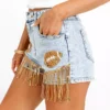 Womens high waist shorts denim