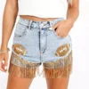Womens high waist shorts denim