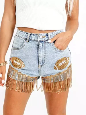Womens high waist shorts denim