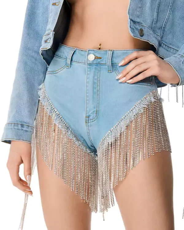 Womens rhinestone denim shorts Womens rhinestone denim shorts
