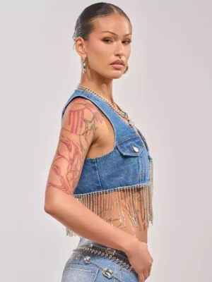 v neck denim vest v neck denim vest