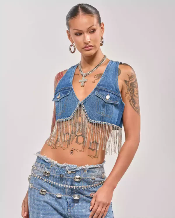 v neck denim vest v neck denim vest