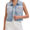 Denim fringe jacket