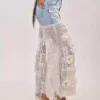 Denim fringe jeans Denim fringe jeans