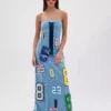 Denim maxi dress sleeveless Denim maxi dress sleeveless