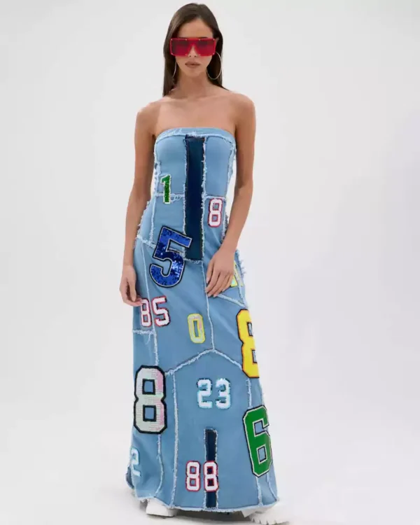 Denim maxi dress sleeveless Denim maxi dress sleeveless
