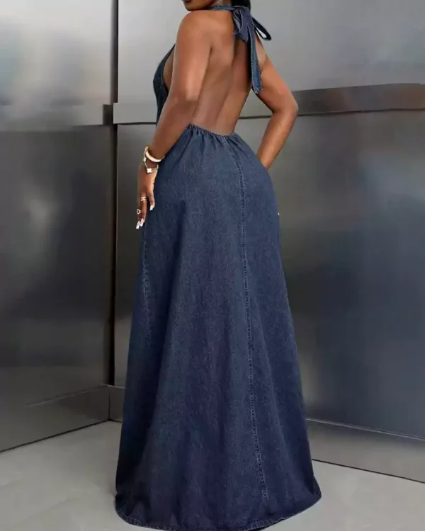 Denim maxi dresses for women