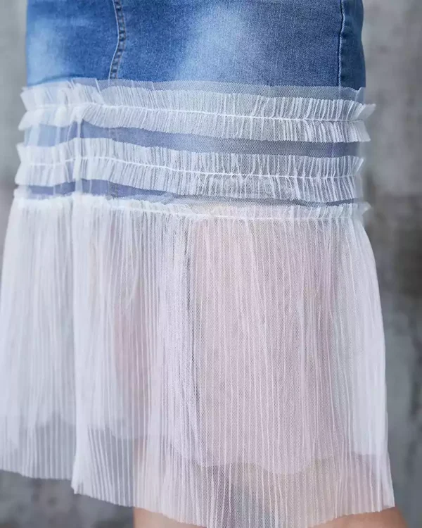 Denim short skirt for women