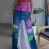 Denim skirt for plus size women