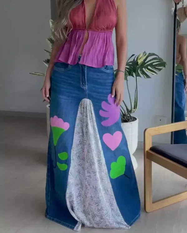 Denim skirt for plus size women