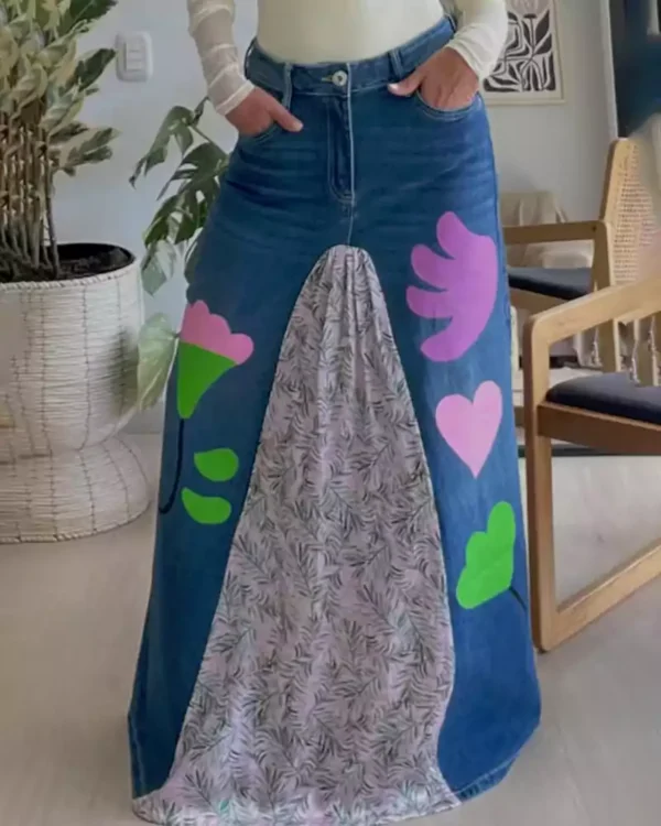 Denim skirt for plus size women