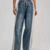 Denim trousers wide leg