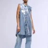 Denim vest shirt womens