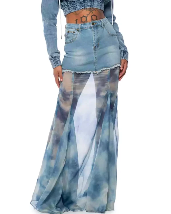 Lightweight denim maxi skirt Lightweight denim maxi skirt