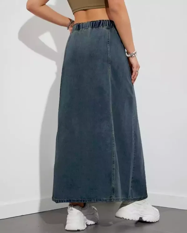 Soft denim maxi skirt