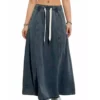 Soft denim maxi skirt