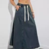 Soft denim maxi skirt
