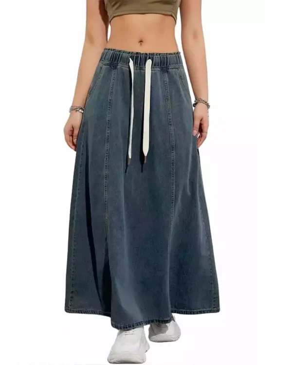 Soft denim maxi skirt