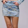 Women denim mini skirt