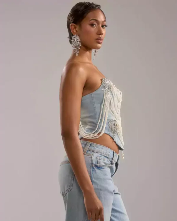 Womens denim corset Womens denim corset