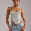 Womens denim corset Womens denim corset