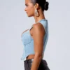 Denim corset tops for women