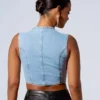 Denim corset tops for women