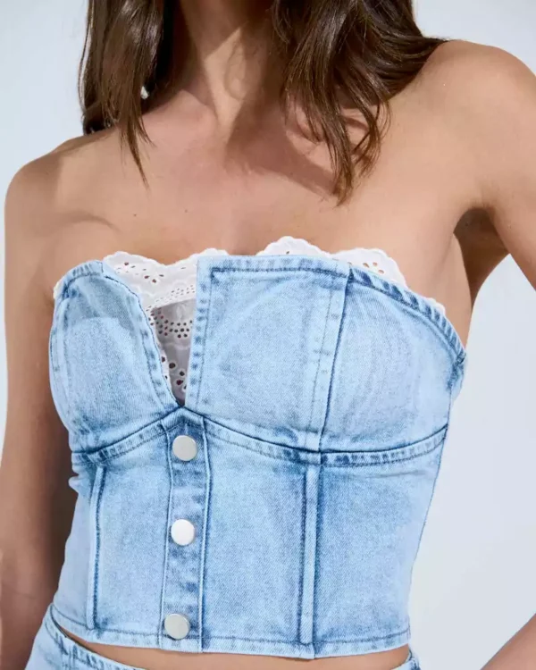 Womens denim corset Womens denim corset