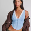 womens denim corset top Womens denim corset top
