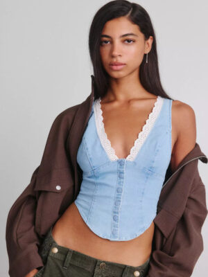 Womens denim corset top